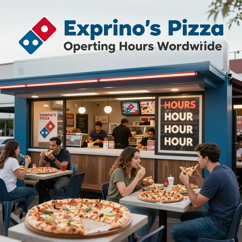 Overview of Domino’s Pizza operating hours across various locations in New Zealand.