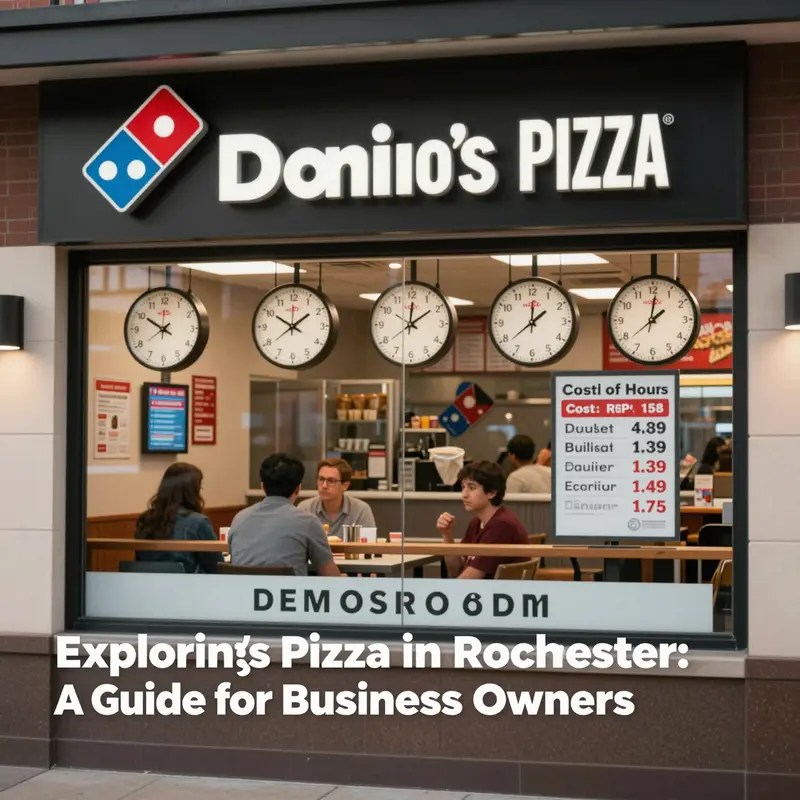 A detailed map showcasing Domino’s Pizza locations throughout Rochester.
