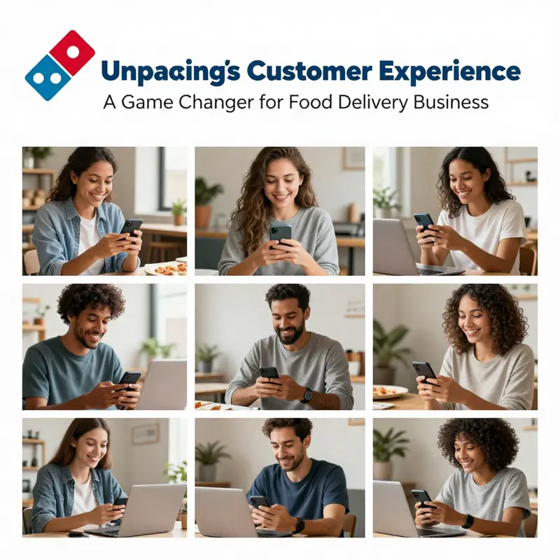 A visual representation of how Domino’s Pizza Tracker operates via mobile technology.