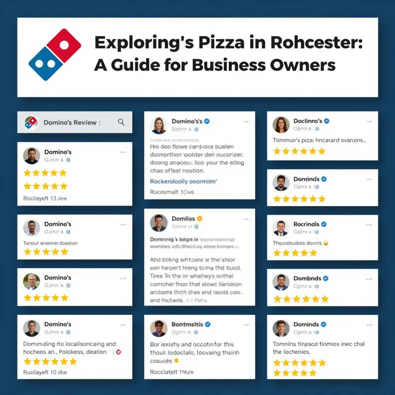 A detailed map showcasing Domino’s Pizza locations throughout Rochester.