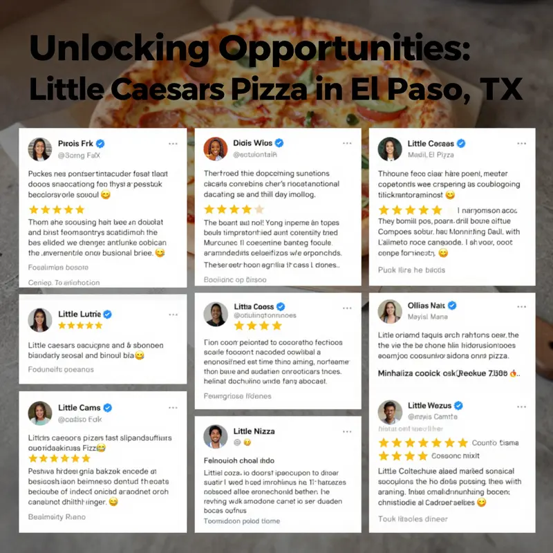 Map displaying the various Little Caesars Pizza store locations in El Paso, Texas.