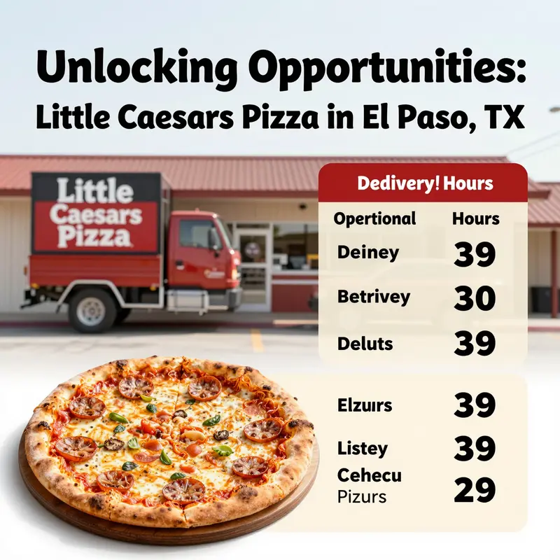 Map displaying the various Little Caesars Pizza store locations in El Paso, Texas.