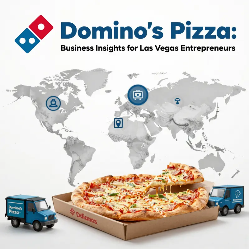 The welcoming storefront of Domino’s Pizza in Las Vegas, highlighting its central location and accessibility.