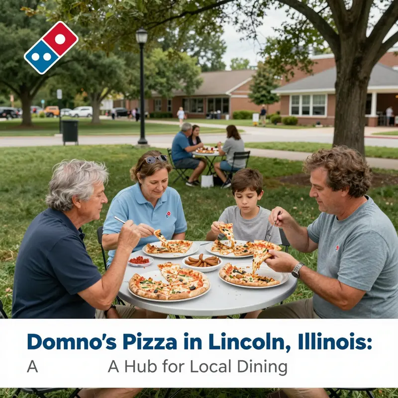 A lively moment at Domino’s Pizza in Lincoln, showcasing both customers and staff in action.