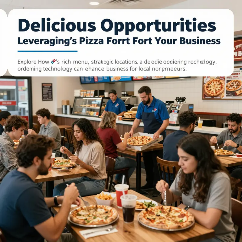 A lively Domino's Pizza location filled with happy customers enjoying their dining experience.