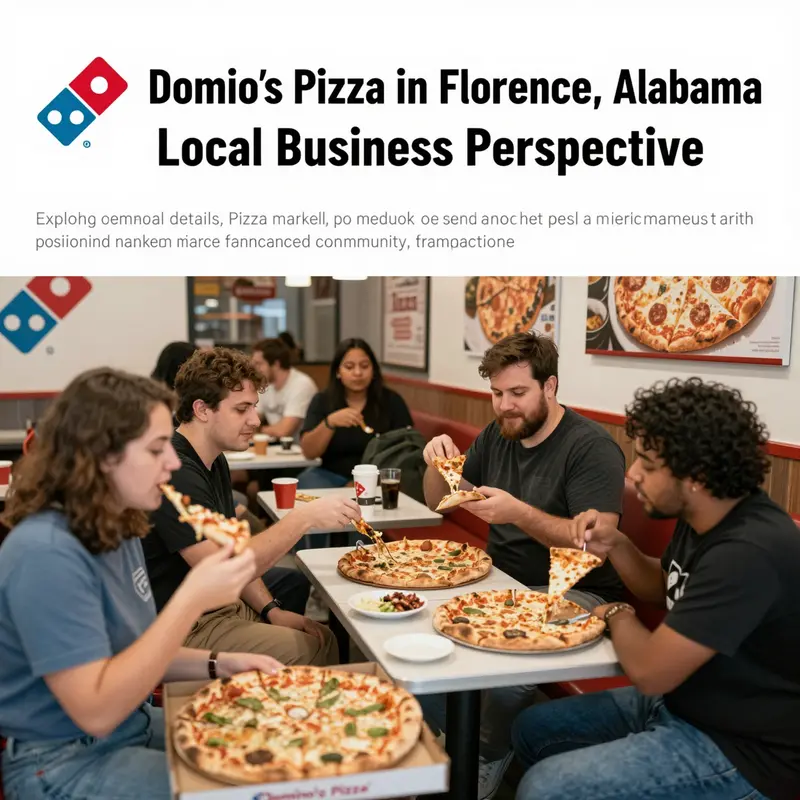 Interior view of Domino's Pizza in Florence showing customers dining and a vibrant restaurant environment.