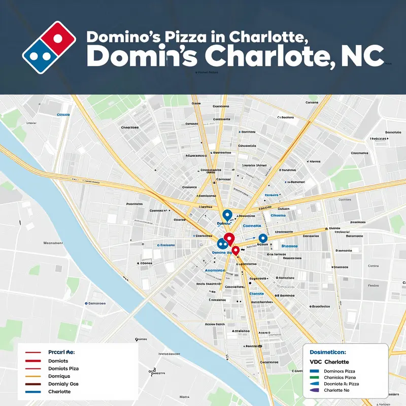 Map of Domino’s Pizza locations in Charlotte, NC, highlighting accessibility for residents and businesses.