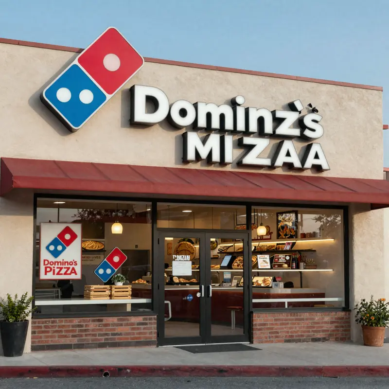 Domino’s Pizza storefront in Moreno Valley, a popular choice among locals for pizza delivery and dine-in options.