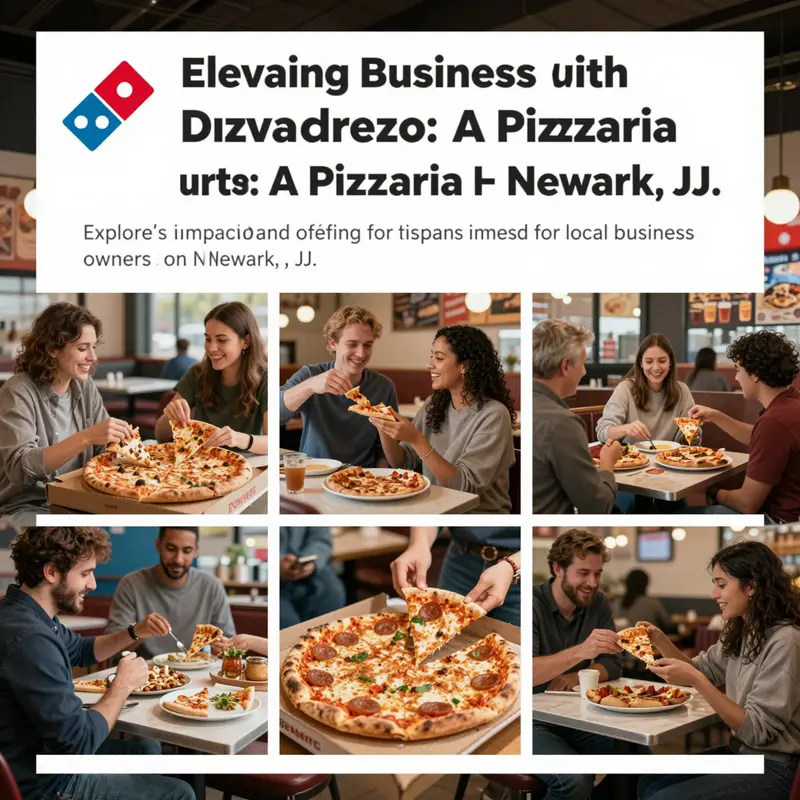 Customers enjoying their meals at Domino's Pizza in Newark, NJ.