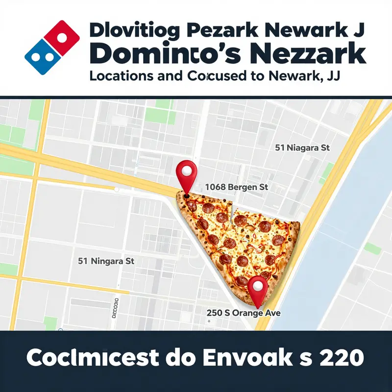 Map showcasing Domino’s Pizza locations in Newark, NJ.