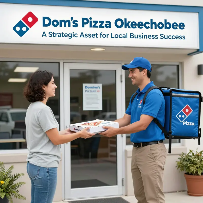 Domino’s Pizza Okeechobee storefront highlighting its accessible location and contact details.