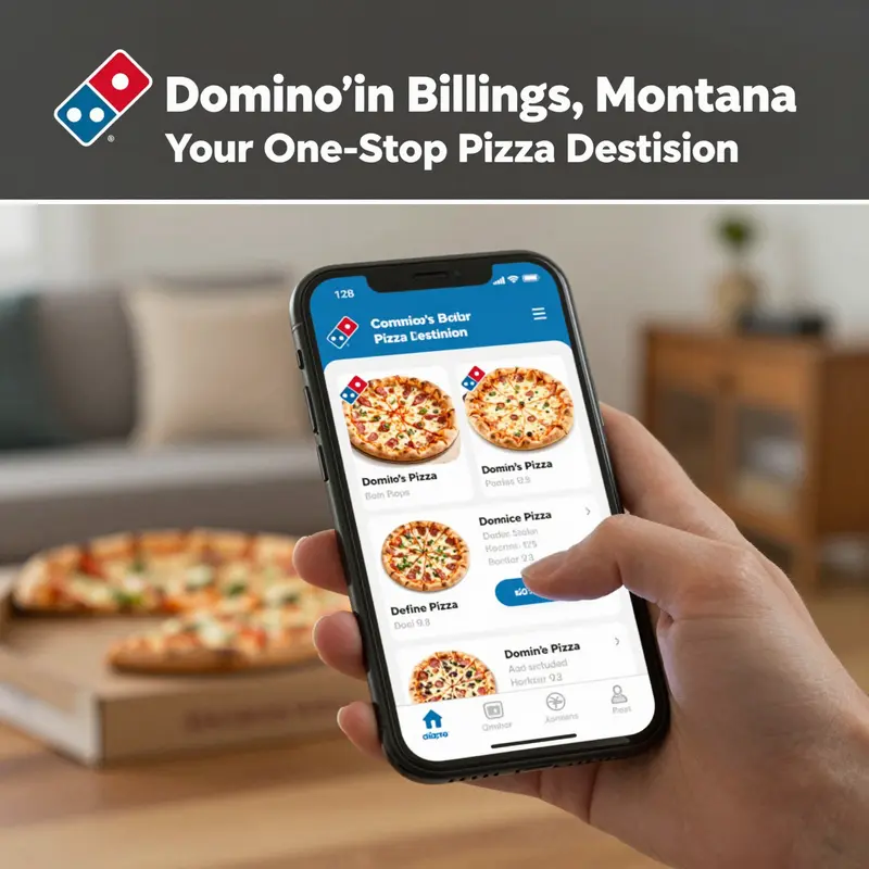 Domino’s Pizza storefront in Billings, Montana, highlighting its accessibility.