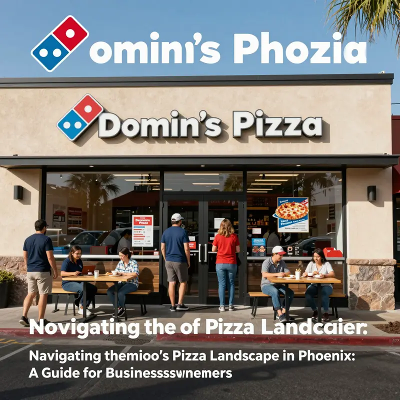 The bustling exterior of Domino’s Pizza in Phoenix, highlighting community access.