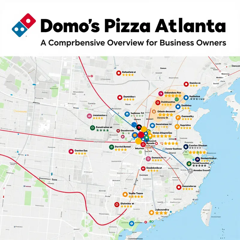 Map of Domino’s Pizza locations in Atlanta with customer rating markers.