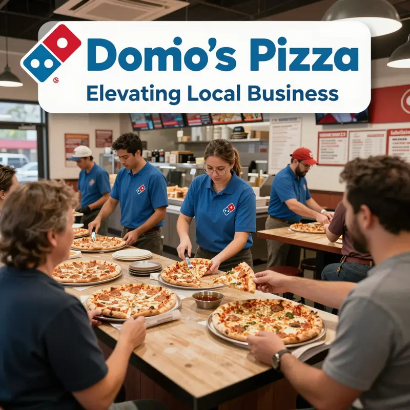 A visual representation of Domino’s Pizza operations in Clarksburg, capturing the vibrant activity in-store.