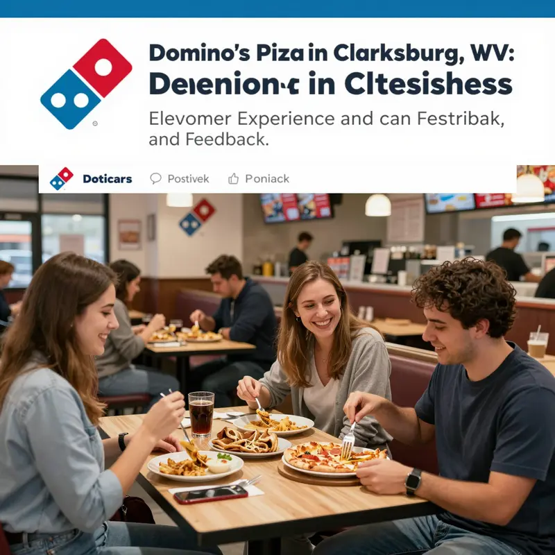 A visual representation of Domino’s Pizza operations in Clarksburg, capturing the vibrant activity in-store.