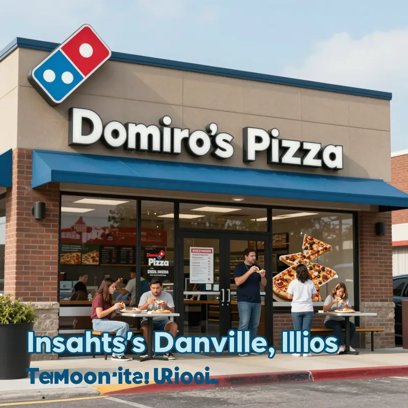 The inviting storefront of Domino’s Pizza in Danville, showcasing its welcoming atmosphere.