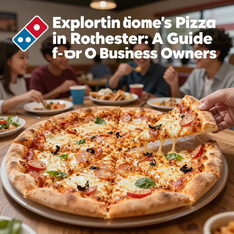 A lively dining scene featuring customers relishing Domino's Pizza in a friendly environment.