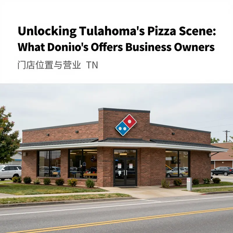 Domino’s Pizza store front in Tullahoma, TN, illustrating its importance to the local community.