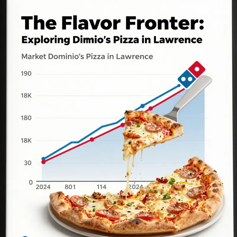 The lively storefront of Domino’s Pizza in Lawrence, inviting customers with its distinct branding.