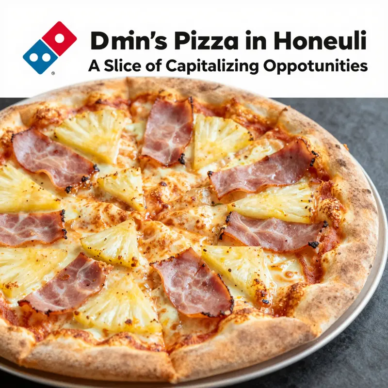 The vibrant exterior of Domino’s Pizza in Waikīkī, illustrating its accessibility to both locals and tourists.