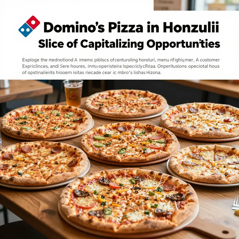 An assortment of pizzas and sides from Domino's Pizza displayed in an appealing setting, highlighting menu variety.