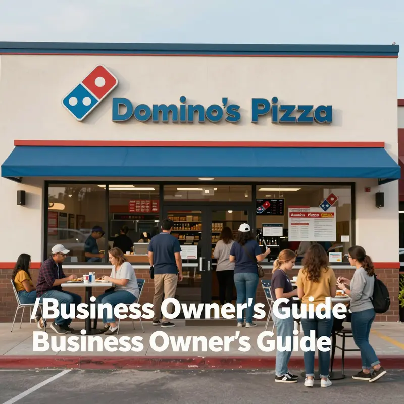 The exterior view of a Domino's Pizza location in Amarillo filled with customers.