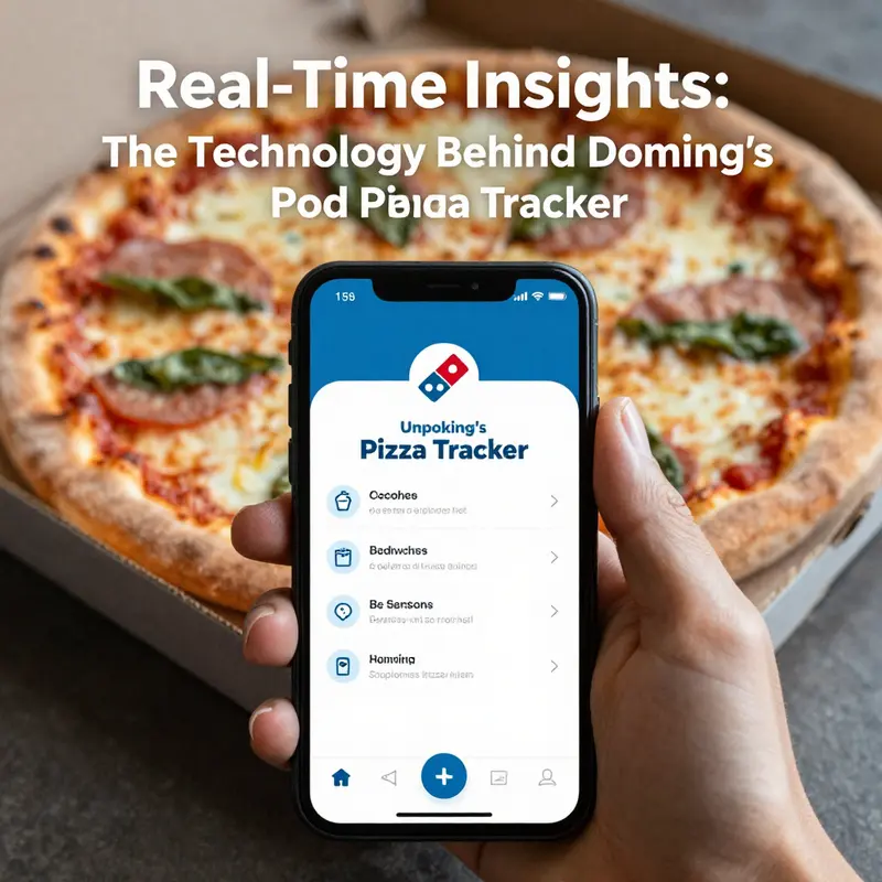 A visual representation of how Domino’s Pizza Tracker operates via mobile technology.