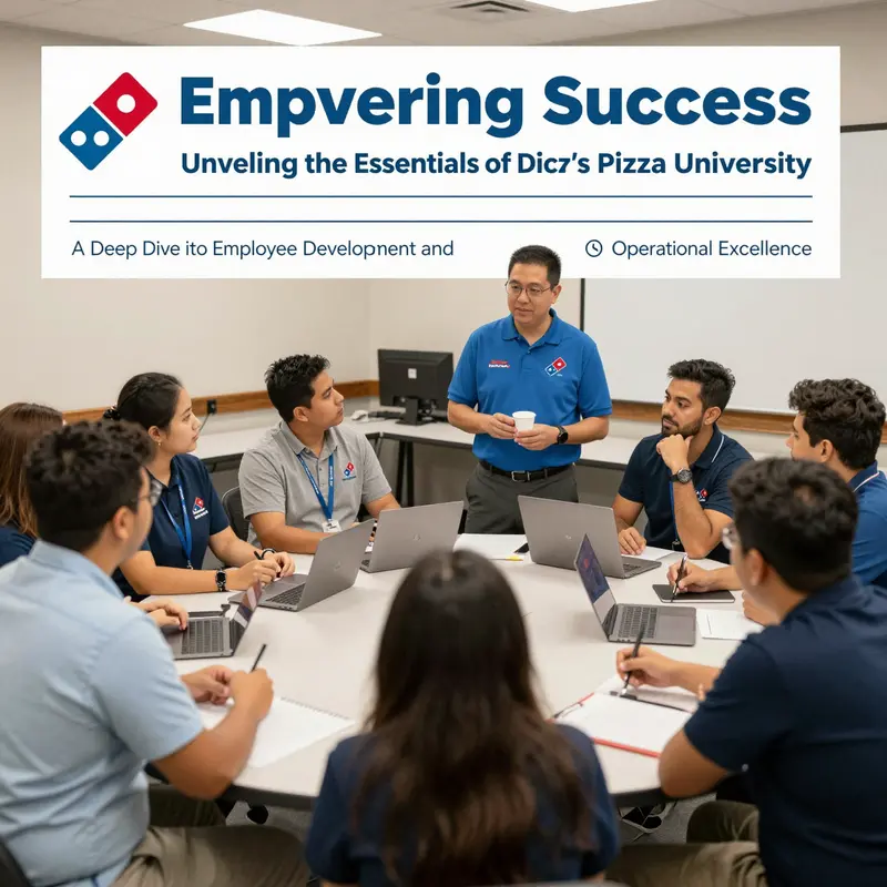 A diverse group of employees engaged in a training session at Domino's Pizza University.