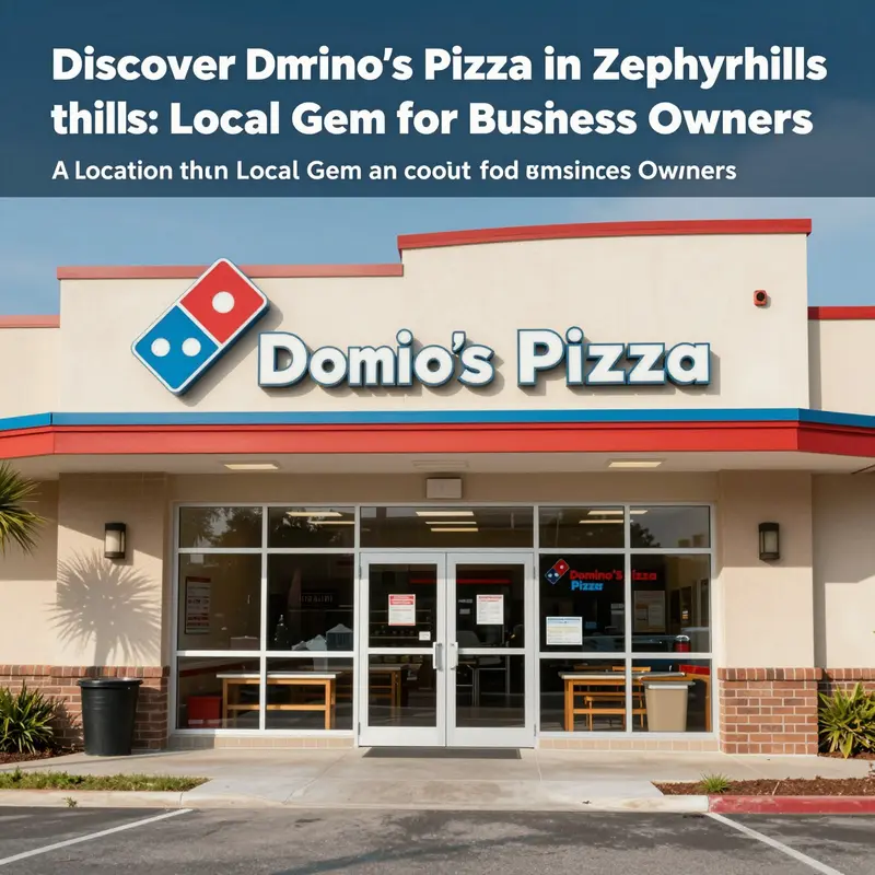 The welcoming exterior of Domino’s Pizza at 5050 Gall Blvd, Zephyrhills.