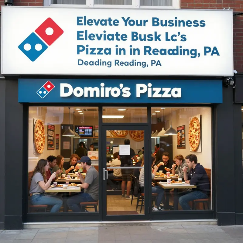 Domino’s Pizza storefront in Reading, PA, reflecting its accessibility and ambiance.