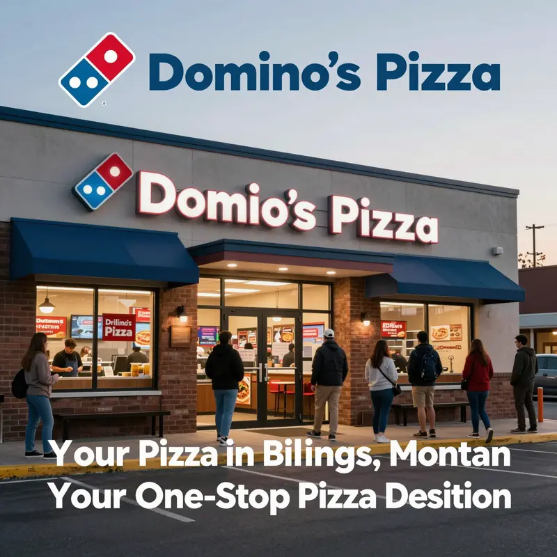 Domino’s Pizza storefront in Billings, Montana, highlighting its accessibility.