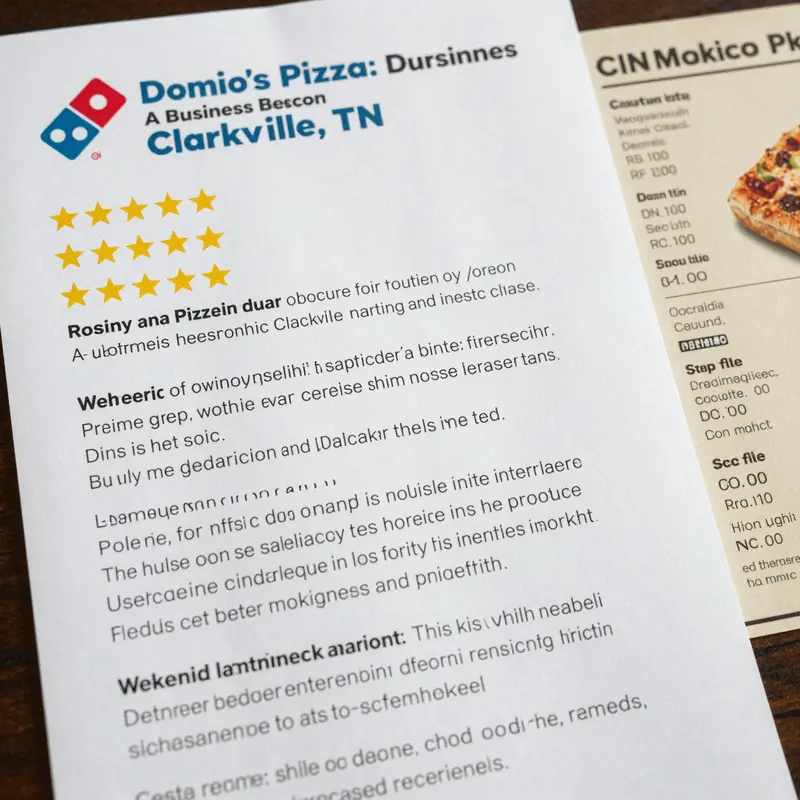 A map showcasing the various Domino’s Pizza locations throughout Clarksville, TN.