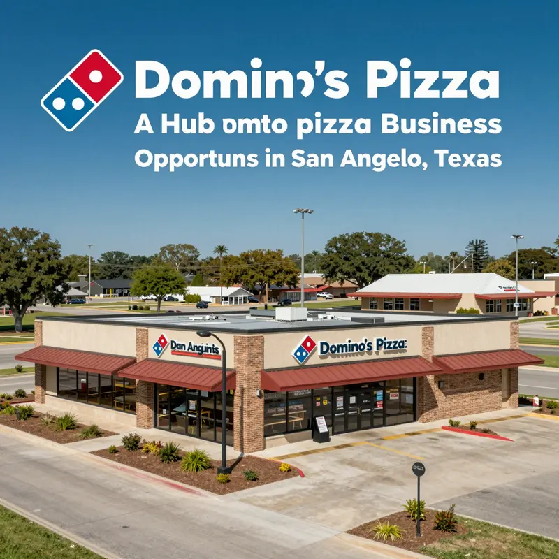 The two main Domino’s Pizza locations in San Angelo, highlighting their accessibility and neighborhood context.