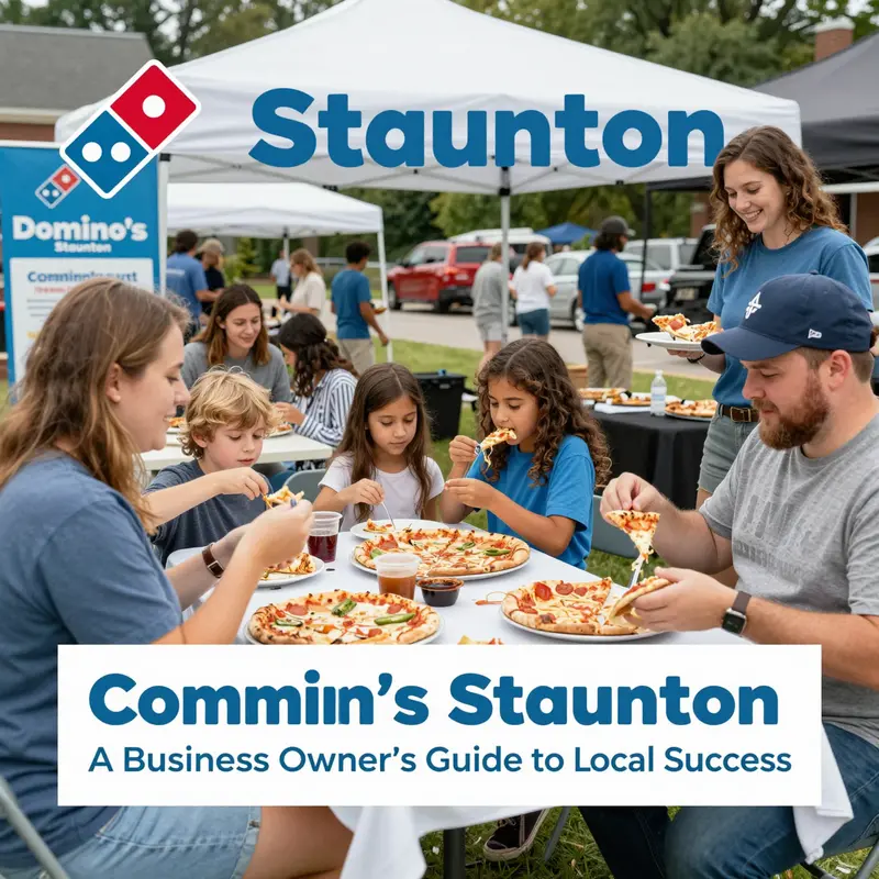 Map of Domino’s locations in Staunton with ratings.