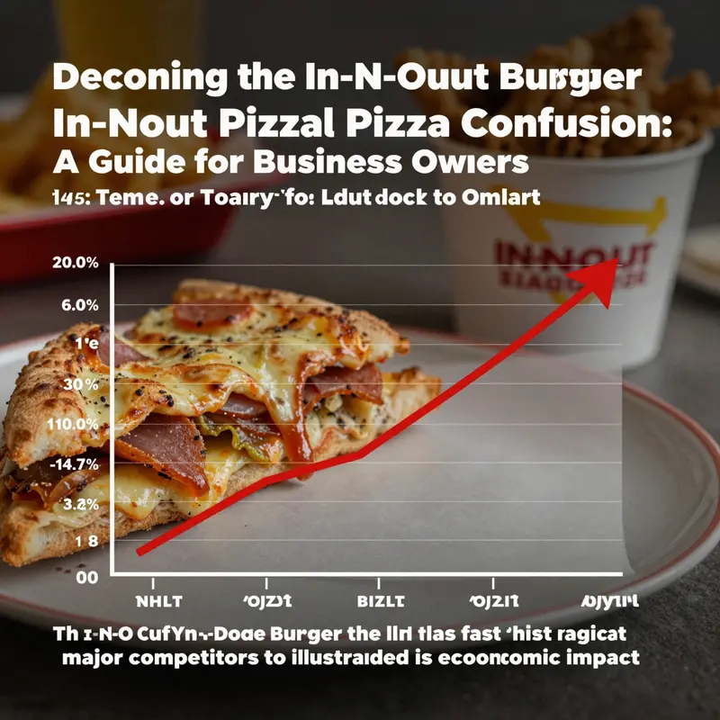 The stark contrast between the vibrant world of In-N-Out Burgers and a typical pizza establishment.