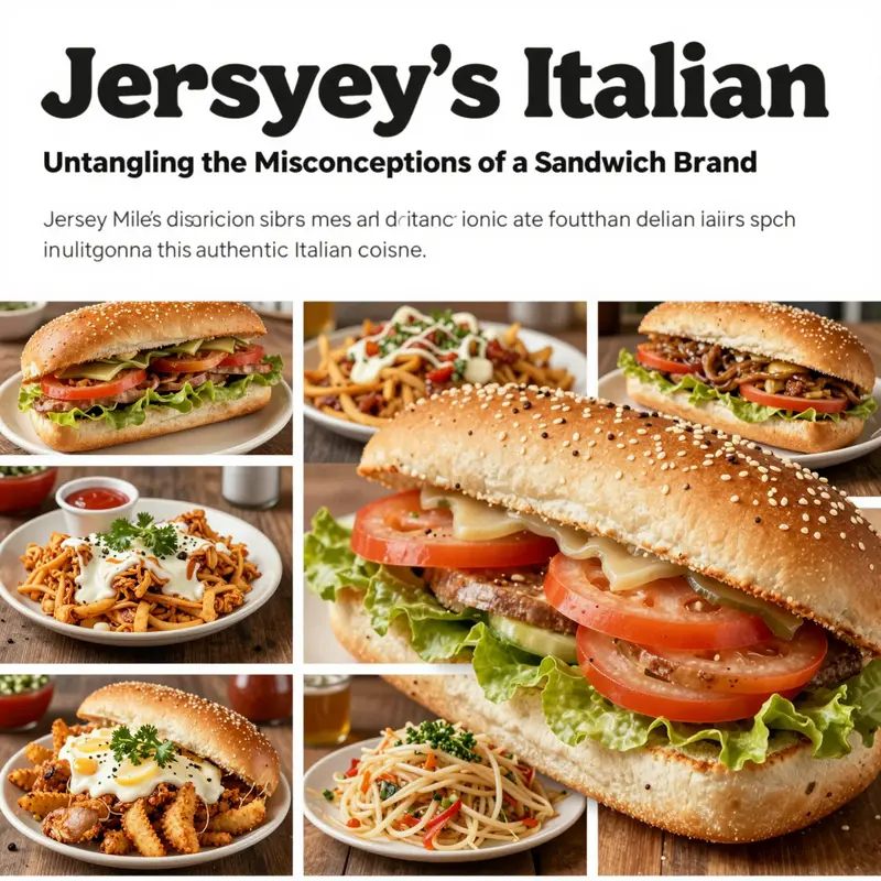 Collage showing the difference between Jersey Mike's Subs and genuine Italian dishes.