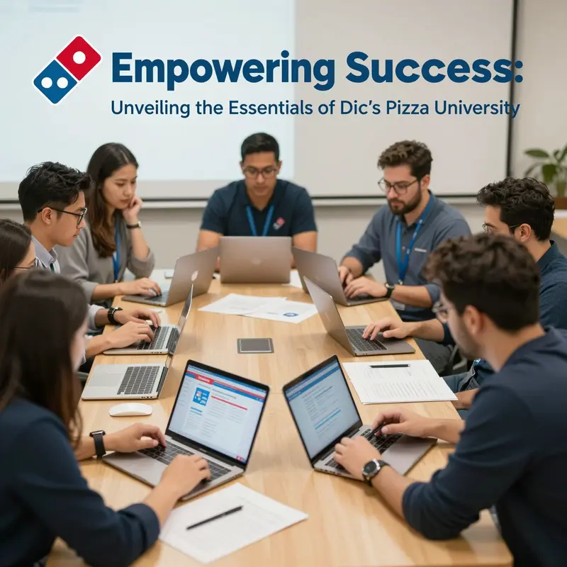 Employees participating in a training session at Domino’s Pizza University, enhancing their skills and knowledge.
