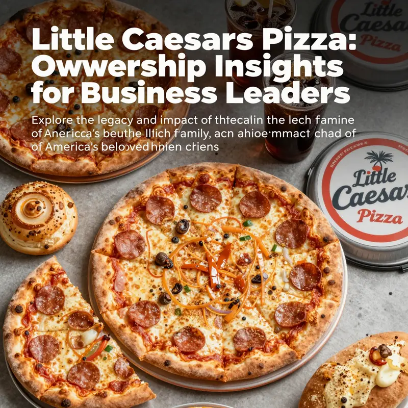 A colorful collage of Little Caesars Pizza products showcasing their signature offerings and brand identity.