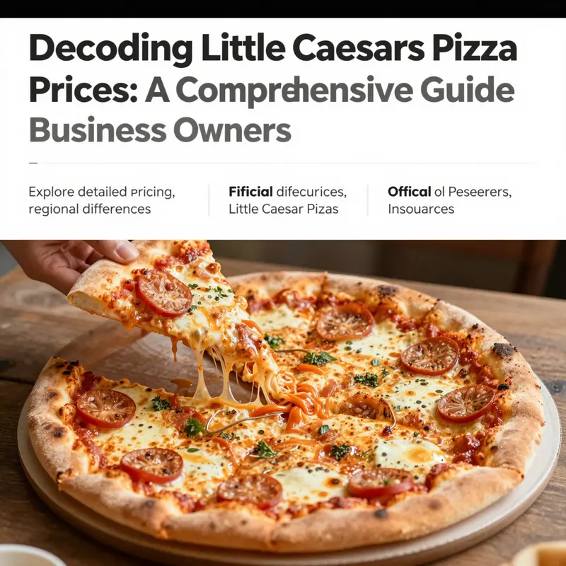 A freshly served Little Caesars pizza being presented to a satisfied customer.