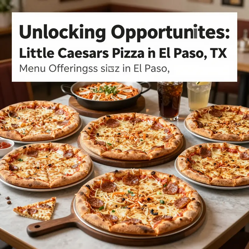 Map displaying the various Little Caesars Pizza store locations in El Paso, Texas.