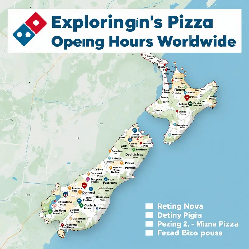 Overview of Domino’s Pizza operating hours across various locations in New Zealand.