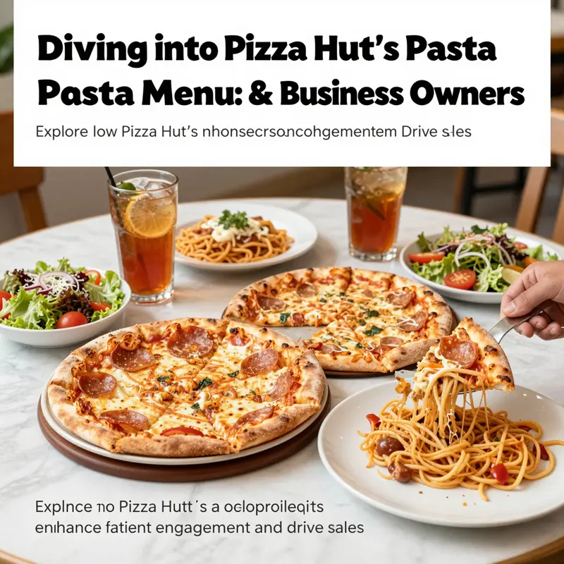 A well-set table featuring Pizza Hut's pizza and pasta dishes, inviting for family and group dining.