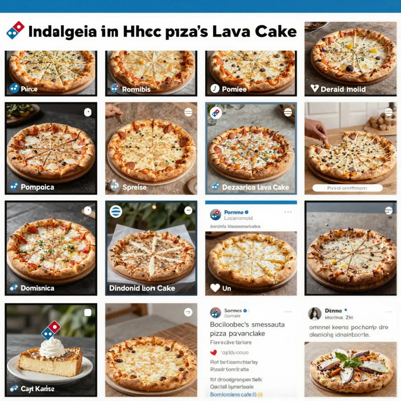 The irresistible visual appeal of Domino’s Pizza Lava Cake as it flows with molten chocolate.