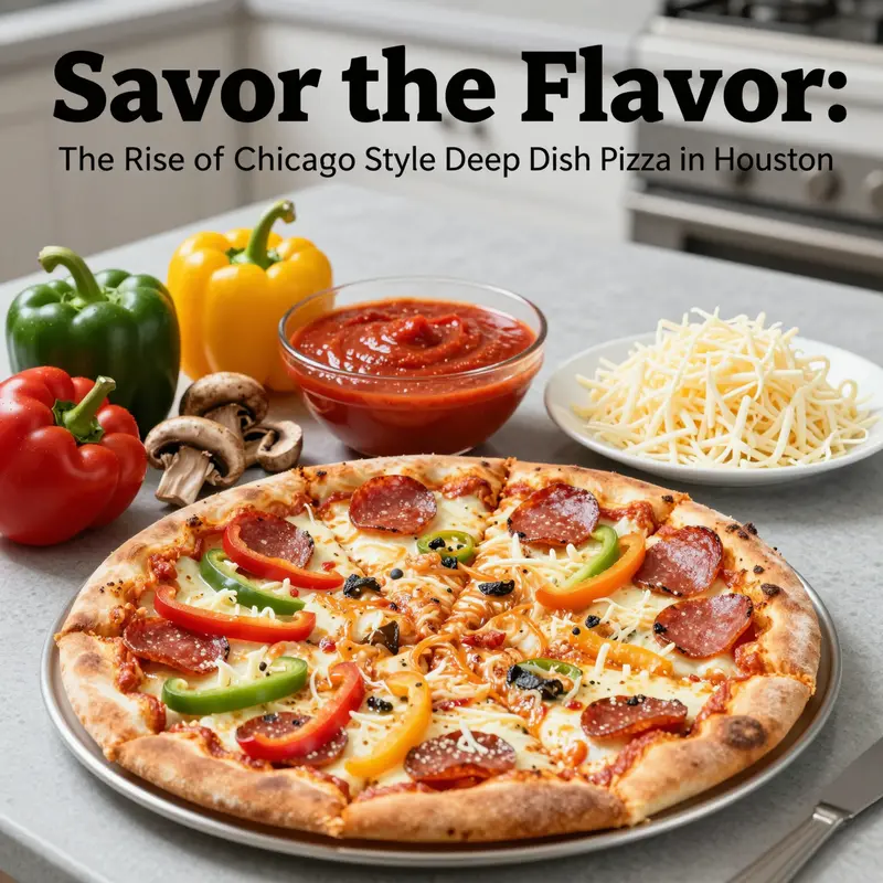 Indulge in the best Chicago style deep dish pizza at top-rated Houston restaurants.