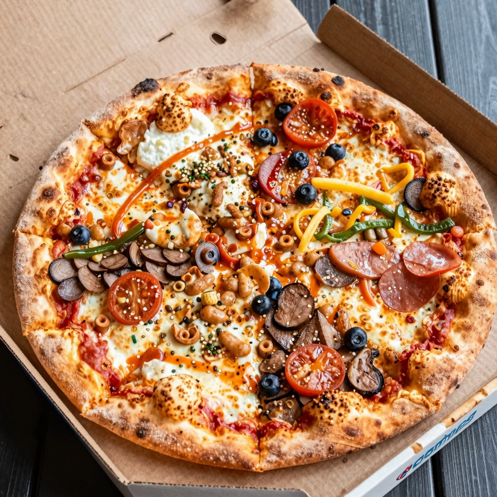 Domino's Pizza with Various Toppings