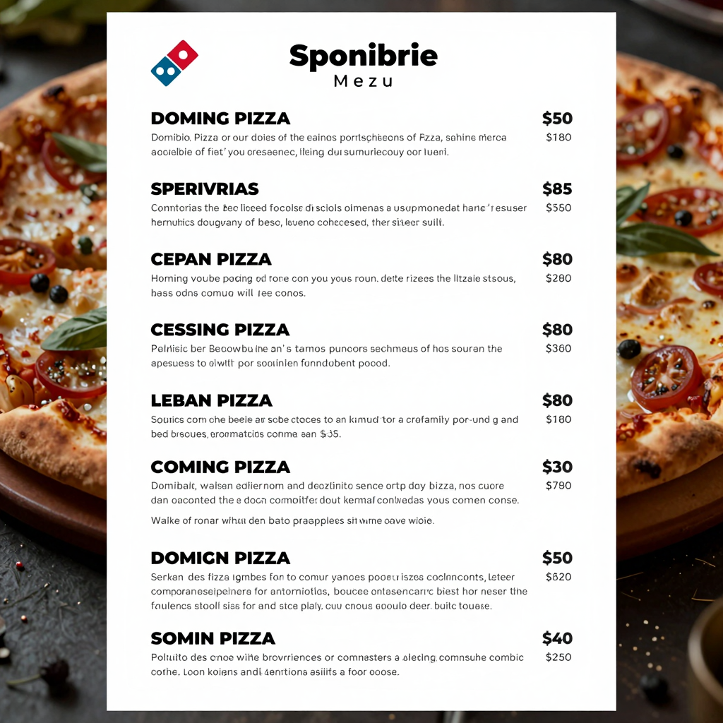 Domino's Pizza Menu Items
