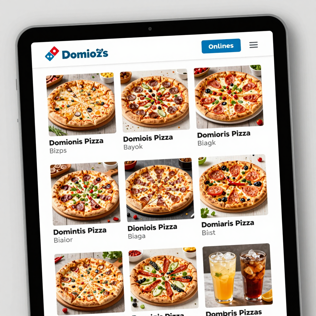 Domino's Pizza Online Menu Screenshot