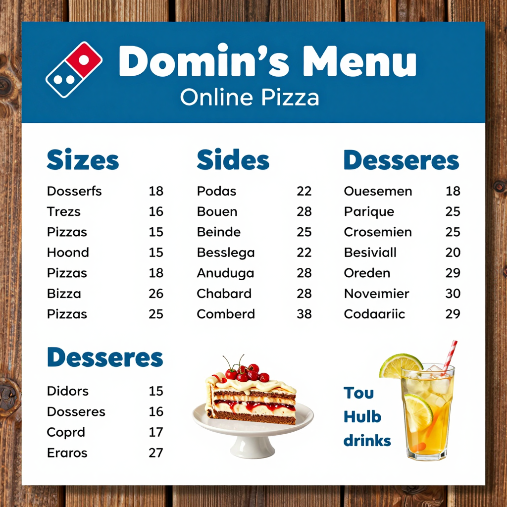Overview of Domino's Pizza Online Menu Categories