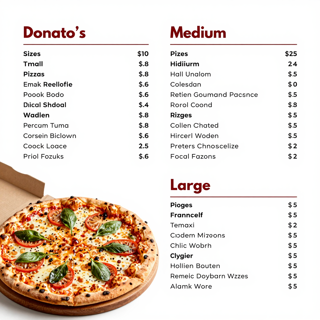 Donato's Pizza Comparison Table